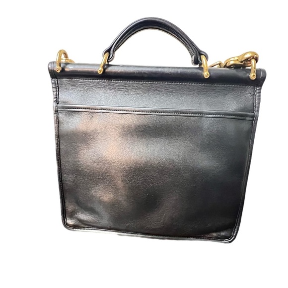 Vintage Coach Black Leather Willis Crossbody/Satchel Bag 9927 - Picture 7 of 12